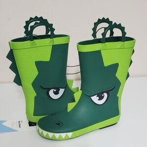 New Boy's Size 13 - 1 Rain Boots Member's Mark Alligator Crocodile Green
